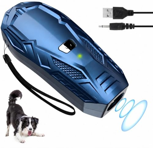 Queenmew Anti Bell Gerät Hunde, Tragbares Ultraschall Antibell Ultraschall Gerät mit Doppelfrequenz, Weitreichendes Effektives Antibell für Hunde für das Training im Innen- und Außenbereich