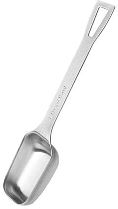 Lawnoval Cuchara medidora de café de acero inoxidable con mango largo, 1 cucharada de 15 ml, para cocinar y hornear con precisión, color plateado