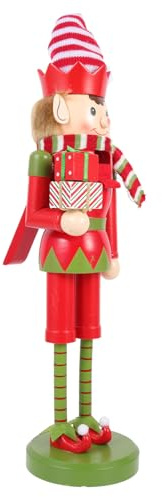 AKOOSY Ornamento Natalizio Schiaccianoci in Legno da Tavolo 38 CM Base 92 CM Decorazione Creativa per Casa Hotel e Ristorante Figurina Decorativa per Feste di Natale