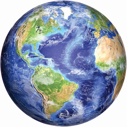 Planet Earth 1000 Piece Round Jigsaw Puzzle, Green