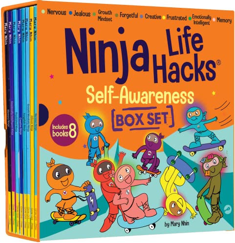Ninja Life Hacks Self Awareness 8 Book Box Set (Books 41-48: Frustrated Ninja, Nervous Ninja, Jealous Ninja, Growth Mindset Ninja, Forgetful Ninja, ... Emotionally Intelligent Ninja, Memory Ninja)