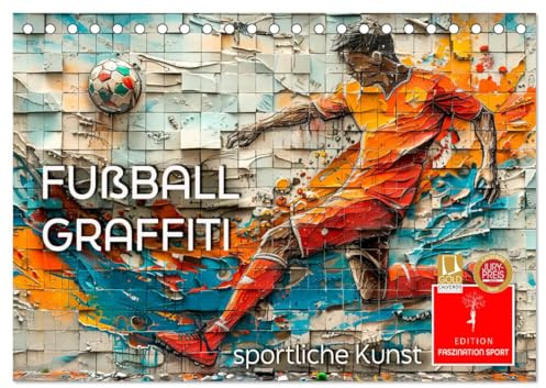Fußball Graffiti - sportliche Kunst (Tischkalender 2026 DIN A5 quer), CALVENDO Monatskalender: Leidenschaft für Sport und Kunst. (CALVENDO Sport)