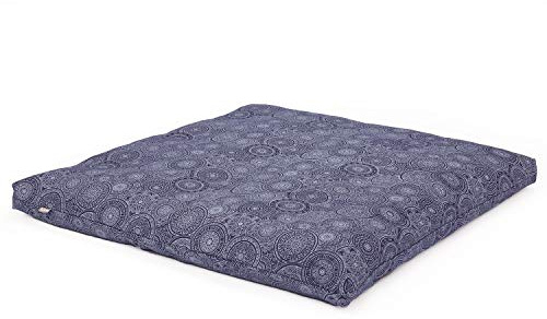 Bodhi Meditationsmatte ZABUTON aus Maharaja Collection | Gemusterte Yoga Matte mit abnehmbarem Bezug aus Bio-Baumwolle | Meditationskissen Unterlage | Maße 80 x 80 x 5 cm