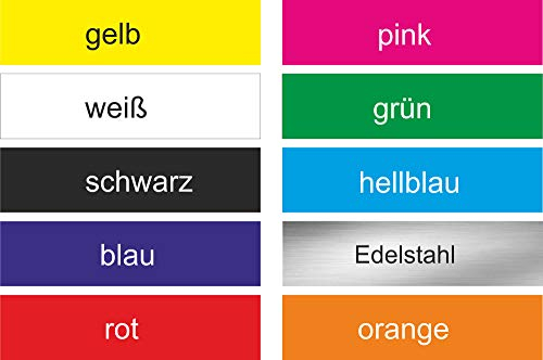 INDIGOS UG - 2x Klingelschild selbstklebend 60x15mm - Briefkastenschild Klingelschild Aufkleber - Witterungsbeständig - Firma, Haus, Klingel