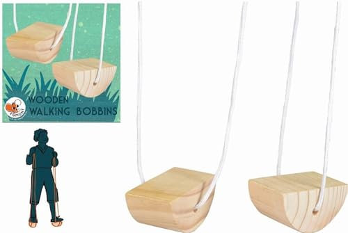 Egmont Toys Wooden Walking Bobbins - Holzstelzen für Kinder - Geschicklichkeitsspiel & Outdoorspielzeug zur Förderung von Balance und Motorik