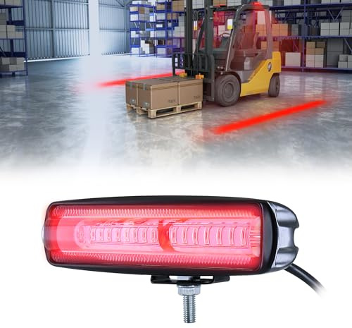 Dinfu Rote Zonenleuchte Gabelstapler, 30W LED Warnzonenleuchte DC 12-80V, 3m Rotlinie Gefahrenbereich Sicherheitsleuchte IP67, für Linde Toyota Jungheinrich Still Crown