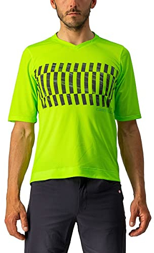 CASTELLI 4522008-383 Trail TECH Tee Sweatshirt Men's Elektrischer Limette/dunkler Kalk L