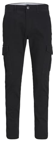 Jack & Jones Plus Herr Jpstmarco Jjjoe AKM Pls cargobyxor, svart, 44W x 34L