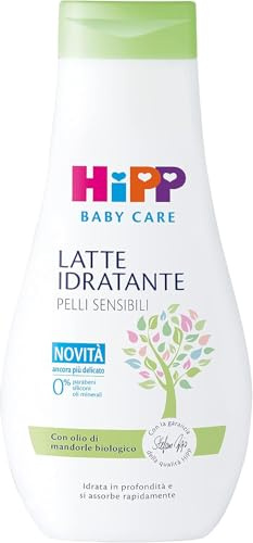 HiPP - Baby Care - Latte Idratante per Bambini, Idrata in Profondità, per Pelli Sensibili, pH Neutro, con Olio di Mandorle Bio e Burro di Karité, 1 Flacone da 350 ml