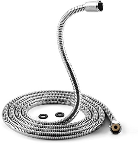 Brauseschlauch Extra Lang Edelstahl 118 Zoll Brauseschlauch Ersatz Handbrause Brauseschlauch mit Messingeinsatz und Mutter Anti-Explosion Anti-Knick Auslaufsicherer Schlauch Chrom