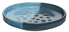 Seifenschale Industrial aus Steingut im schlichten Design Keramik blau, 12 x 12 x 2,3 cm