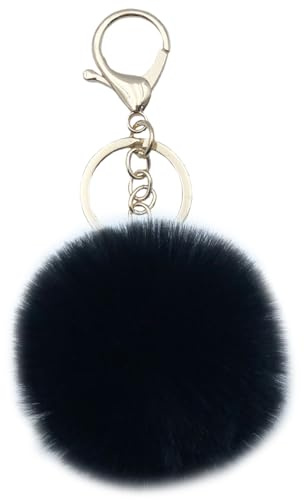 Xsclpomddy Pom Pom Schlüsselbund künstliche weiche Kaninchenhaar Taschenanhänger Ball Schlüsselanhänger für Handtasche Auto Anhänger Dekoration