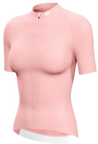 Lo.gas Radtrikot Damen Kurzarm,Fahrradtrikot Rennrad Trikot Atmungsaktiv Frauen Fahrrad Shirt Sommer Fahrradjacke Radfahren Top Mit 3 Taschen M Rosa