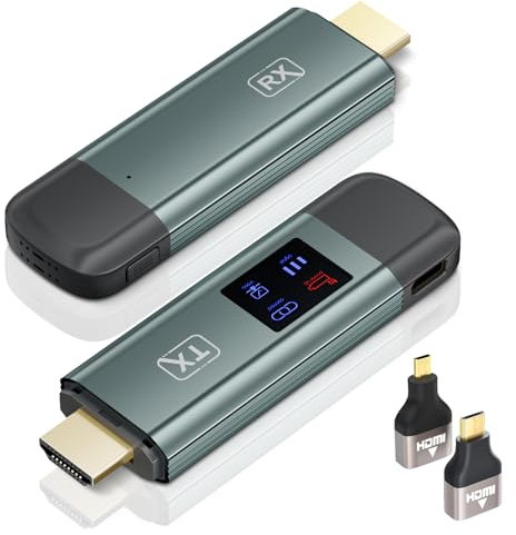 Wireless HDMI Transmitter and Receiver, TTQ Wireless HDMI Extender 4K Supported, Metal Housing, LED Display, 100FT Range, 2.4G&5G, for PC/Laptop/Camera/HDTV/Projector/TV Box, No App/Bluetooth Needed