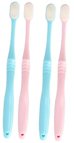Zahnbürste für Erwachsene 4 Stück-pack mit Pp und Ergonomischem Design | Japanischer Stil, Weiche Borsten, Transparente Einzelkappen, Manuelle Pflege für Unterwegs und Zuhause