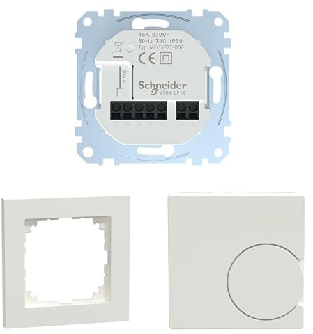 Schneider Electric Merten MEG5777-0001 Connected Raumtemperaturregler-Einsatz 16A Zigbee + MEG4010-3619 M-Pure Rahmen 1-fach + MEG5779-0319 Smart Home Connected Raumtemperaturregler-MODUL
