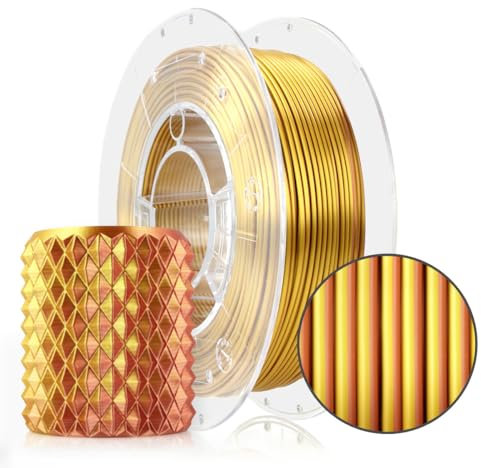 ROSA3D PLA Magic Silk Filament 1.75 mm für 3D Drucker | PLA 3D Drucker Filament | Gold Kupfer Spule 0,3 kg
