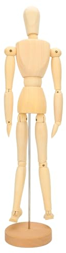 Künstlerpuppe, 17,3-Zoll-Holzfigurenmodell, Flexible Bewegliche Schaufensterpuppe, Menschliches Körpermodell aus Holz Zum Zeichnen, Dekorieren