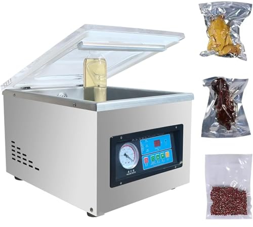 370W Chamber Vacuum Sealer, Commercial Automatic Vacuum Packer, Easy to Clean, for Delicatessen, Meat, Seafood, Rice, Fruit, Grains