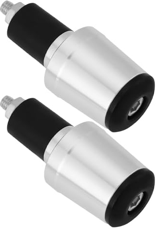LT Easiyl 1 Paar Motorrad-Lenkerendstopfen 7/8 Zoll 22 Mm Motorrad-Lenkerenden Lenkergriffe Lenkerendstopfen für Motorräder Dirtbikes Und Roller (Silber)