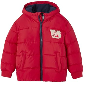 Vertbaudet Jungen Steppjacke im College-Stil mit Recycling-Polyester rot 134