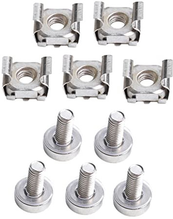 Abaodam 2ensemble Cage Nuts Et Vis De Avec Rondelles Pour Rack Et Armoire De Compatible Avec Racks à Trou Carré Résistance Corrosion Et Durabilité