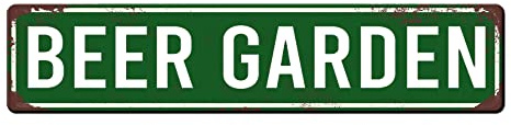 Beer Garden Sign Metal Tin Sign 4x16 Inch