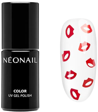 NÉONAIL UV Nagellack 7,2 ml - DON'T TALK. JUST KISS - Klar mit Roten Kussmündern - NÉONAIL Farben - UV Lack - Gel Nägel - Nageldesign