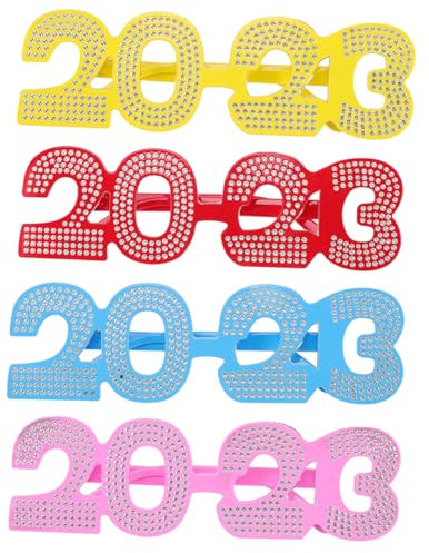SHOWERORO 4stücke Partybrillen Mit Lustiger Dekoration Silvester-Accessoires Für Erwachsene Und Junge Mädchen Foto-Requisiten Für Feste Und Familienfeiern