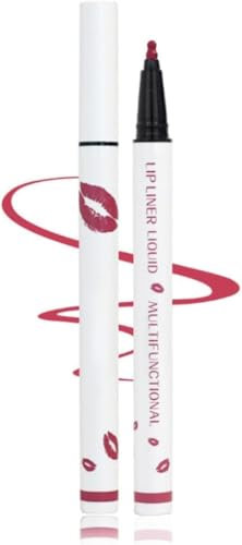 Benighty Liquid Lip Liner, 2-in-1 Longwear Liquid Lip Liner, Lip Liner Pencil, 2-in-1 Waterproof Liquid Lipstick, Liquid Lip Liner, Lip Liner Stain Pen. (02 Pink, 13cm)