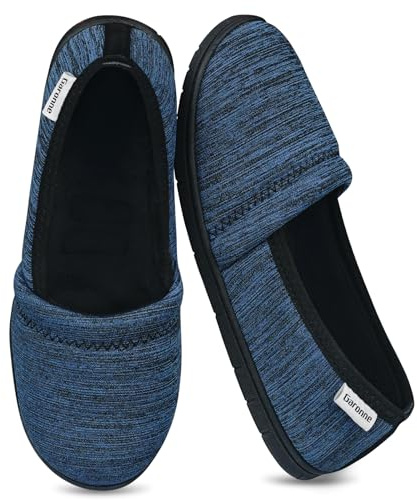 Garonne Women's Slippers with Removable Cushioned Insole, Ladies' Non-Slip House Shoes for Bedroom Indoor/Outdoor(8,Dark Blue)