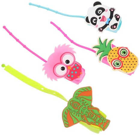 WRITWAA 4pezzi Portabottiglie Portatile in Design Animale Cartone Animato Copertura Per Bottiglia Custodia Portabottiglie Per Uso Quotidiano e Viaggi Per Regali