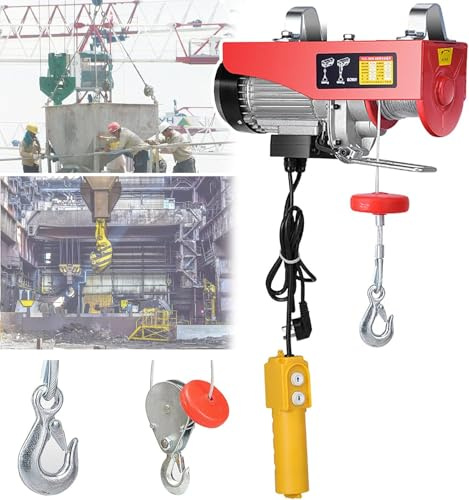 Palan électrique, Petite Grue De 300 Kg-1000 Kg, Hauteur De Levage De 20 M, avec élingue Simple/Double, 8 Pages De Double Dissipation Thermique, pour Le Levage dans Les Usines, Le, 1000KG