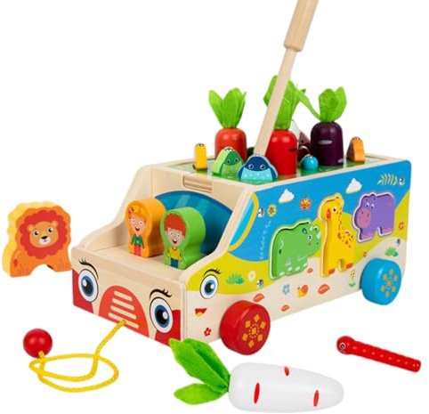 Holdes Juguete de motricidad fina, juego de clasificación de formas para cosecha de zanahorias, juguete educativo para niños a partir de 1 año