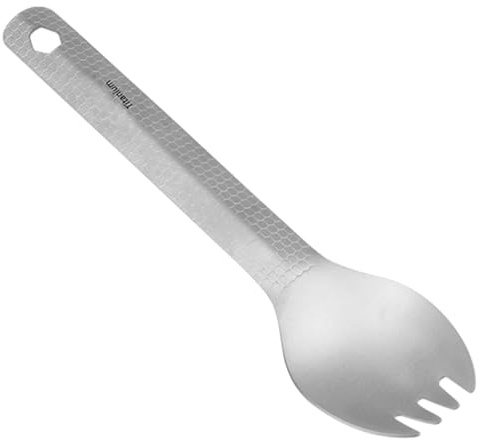 Cuchara de tenedor de titanio para actividades al aire libre