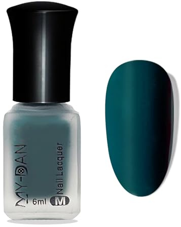 Nagellack Grün Matt, Langanhaltender Schnelltrocknender, Green Matte Nail Polish, High-Gloss Dunkelgrün Matt Nagellack Für Frauen und Männer DIY Nagelkunst Maniküre 6ML, bis zu 9 Tage Halt (Green)