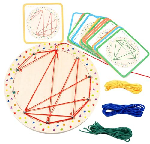 Générique Planchette de Jeu Mathématique en Bois,Jouet Éducatif Mathématique avec Illustrations,Plateau avec 20 Cartes Et 4 Bandes - pour Filles Garçons École et Voyage