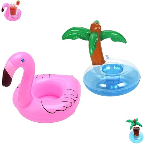 2 Piezas Portavasos Inflables para Piscina,Soporte para Bebidas Flotante,Accesorios para Fiesta en la Piscina,Playa y Verano,para C贸cteles,Cervezas y Refrescos,Regalo Divertido