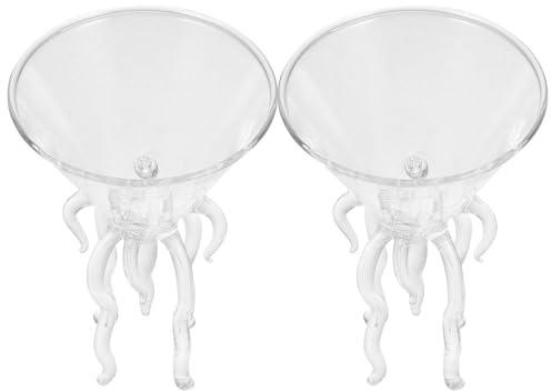 CHICAMPERA Set di 2 Bicchieri da Cocktail in Vetro Design a Polpo, Stile Originale e Semplice, per Feste e Uso Domestico Raffinato