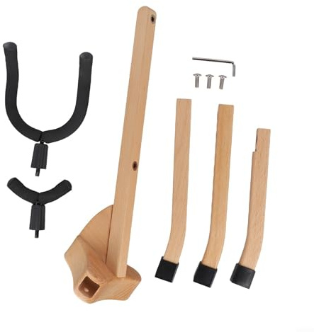 SMZhomeone Holz-Saxophonständer, 1 Stück, Holz-Saxophonständer, Stativhalter mit weicher Schutzschicht, verstellbare Halterung für Alt-, Tenorsaxophon-Display, Heimbühne, Holz, 39 x 13 x 10 cm