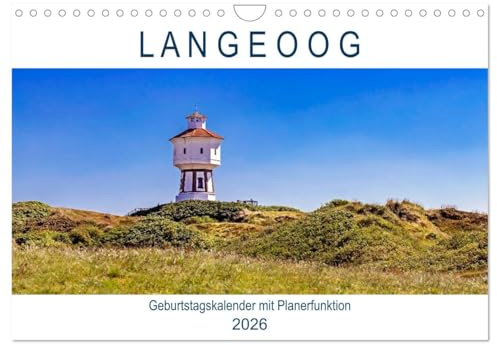 Langeoog Geburtstagskalender (Wandkalender 2026 DIN A4 quer), CALVENDO Monatskalender: Strand, Dünen, Meer und Sehenswertes (CALVENDO Natur)