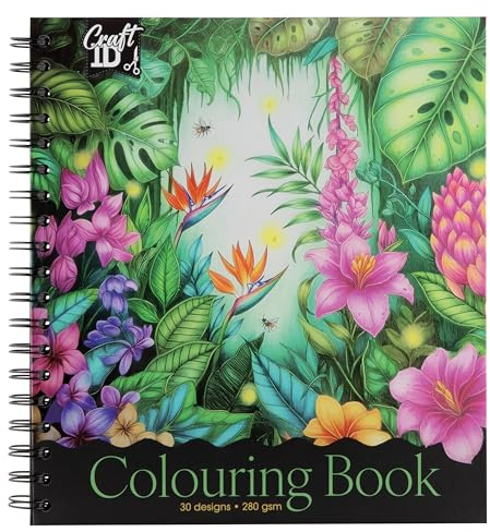 Blommor målarbok med spiralbindning : 30 ark, 280 gram