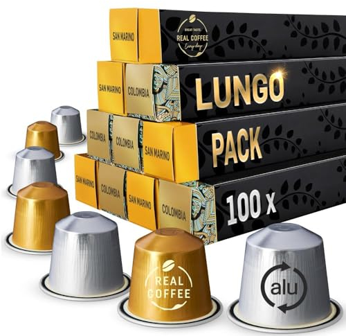 Lungo Taster Pack: 100 Nespresso Compatible Pods. Test-Winning Fairtrade Capsules