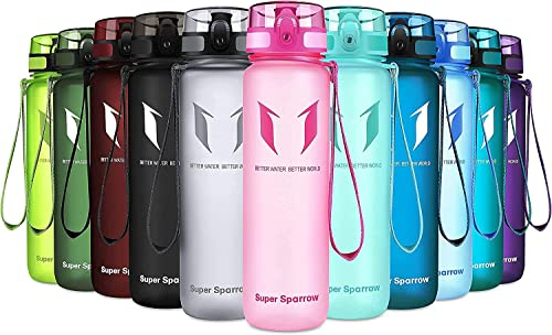 Super Sparrow Sport Vattenflaska - 500ml - Giftfri BPA-Fri och Miljövänlig Tritan Co-polyesterplast - för Löpning, Gym, Yoga, Utomhus och Camping