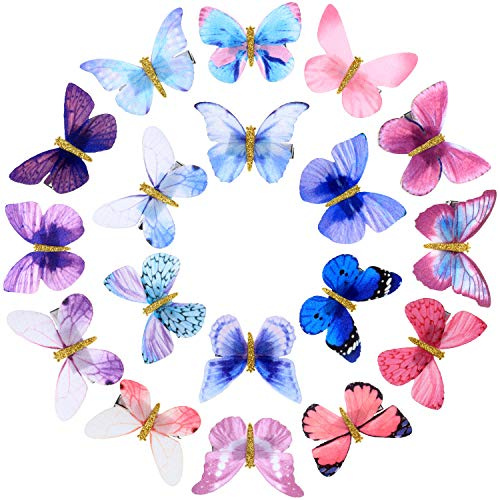 Glitzernde Schmetterlings-Haarspangen für Teenager, Damen, Haar-Accessoires (frische Styles), 18 Stück