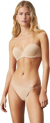 Calvin Klein Dam axelbandslös BH push-up, Beige (bar), 75C