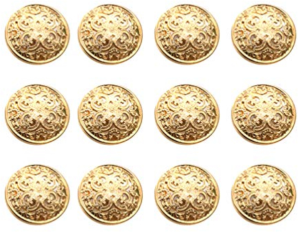 30 Stücke Vintage Antike Metall Blazer Knöpfe mit Schaft äntel Knöpfe Jacke Hemd Anzug Hose Runde Näh für DIY Handwerk 18Mm (Hellgolden)