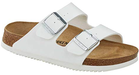 BIRKENSTOCK Arizona Birko-Flor, Ciabatte unisex per adulti, bianco, 41 EU Stretta