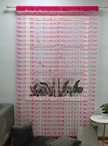 ZiDeTang Acrylic Beaded Door Curtain Décor Tassel Room Divider Curtain (Rose, 100cm by 195cm)