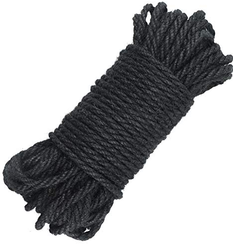 jijAcraft 5mm Corde de Jute, 20 Mètres Corde de Chanvre Noir, Ficelle de Jute Naturelle, Corde de Jardin pour Jardinage Artisanat Emballage